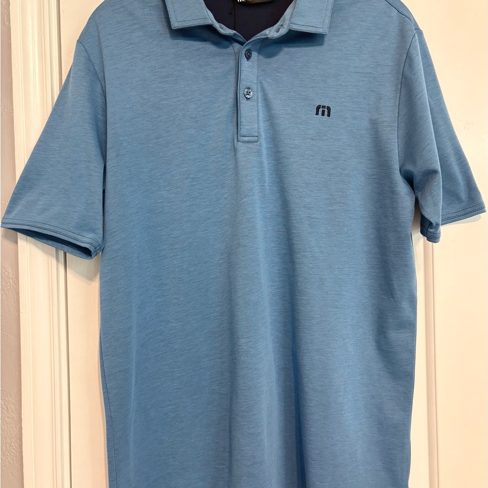 TravisMathew Blue Performance Polo NWT Size Medium Golf Shirt - Picture 2 of 6